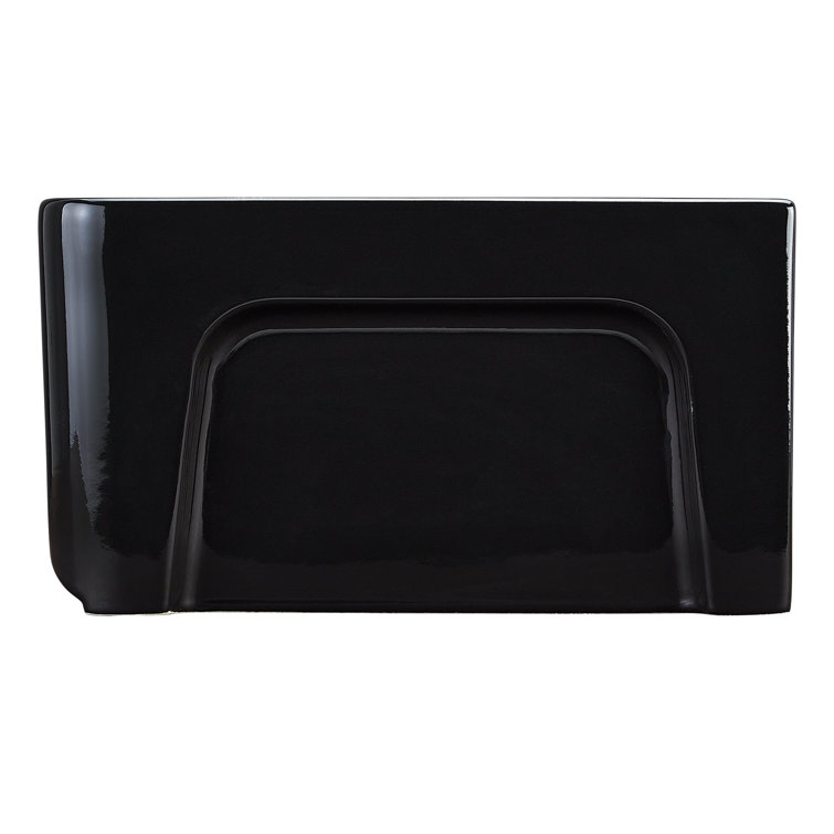 Gloss Black Fireclay Farmhouse Apron Kitchen Sink