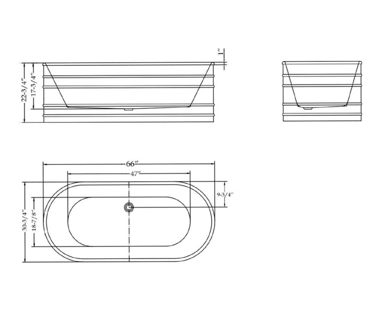 Infinity Z 67" White Acrylic Freestanding Soaking Bathtub