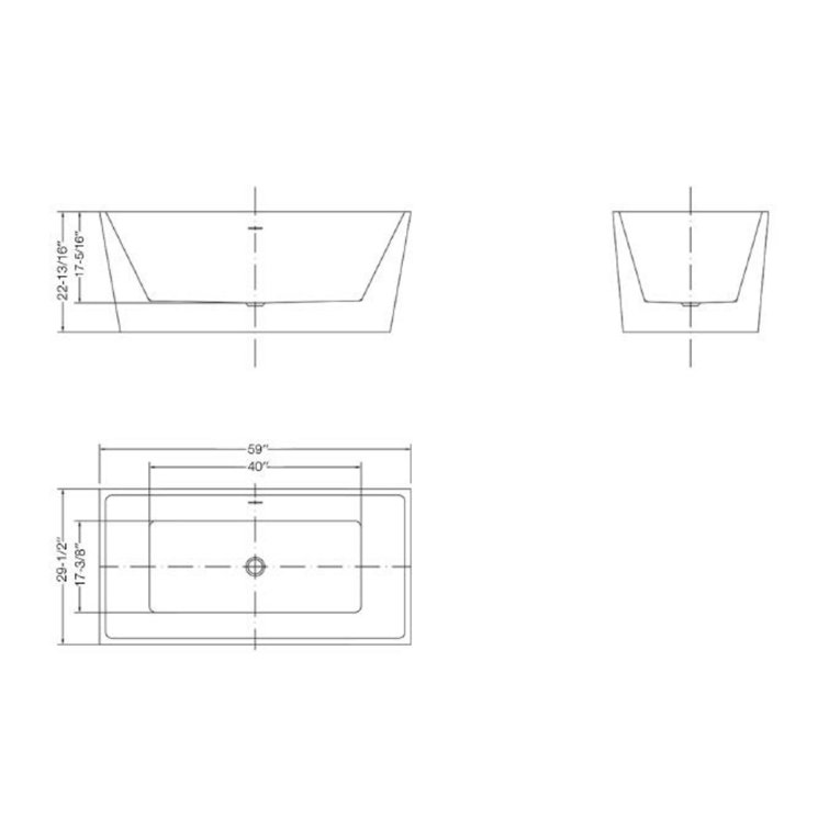Allure 59'' White Acrylic Freestanding Bathtub with Brushed Brass Drain