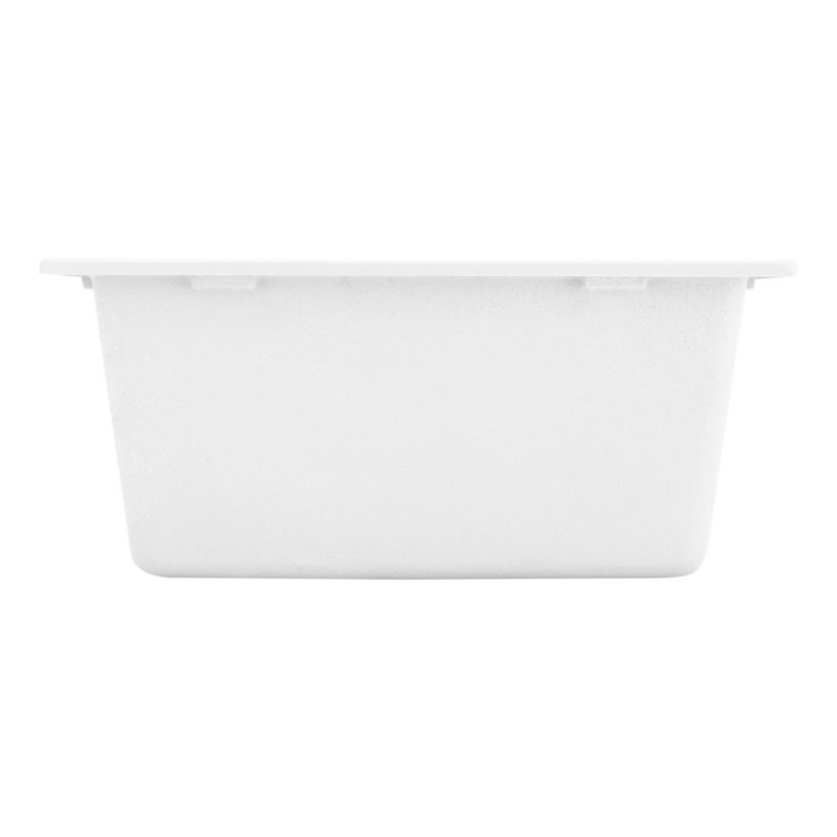 Cloud White Double Basin Stone Kitchen Sink with Drainboard