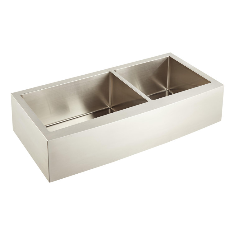Fournier 42" Stainless Steel Double Basin Farmhouse Sink