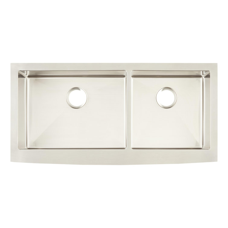 Fournier 42" Stainless Steel Double Basin Farmhouse Sink