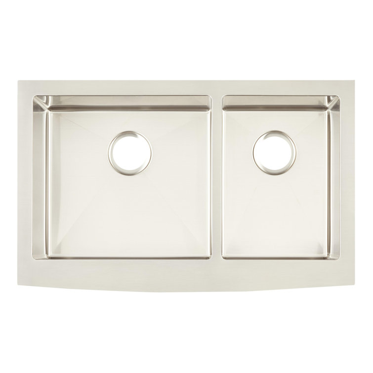 Fournier 33" Stainless Steel Farmhouse Double Basin Kitchen Sink