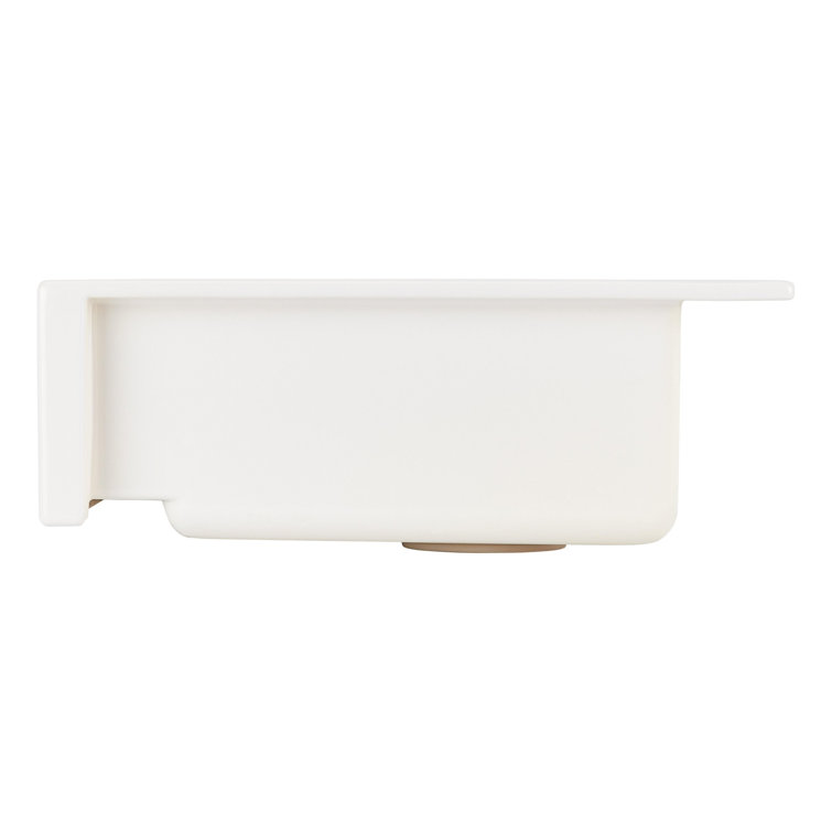White Fireclay Farmhouse Apron Kitchen Sink, 34"