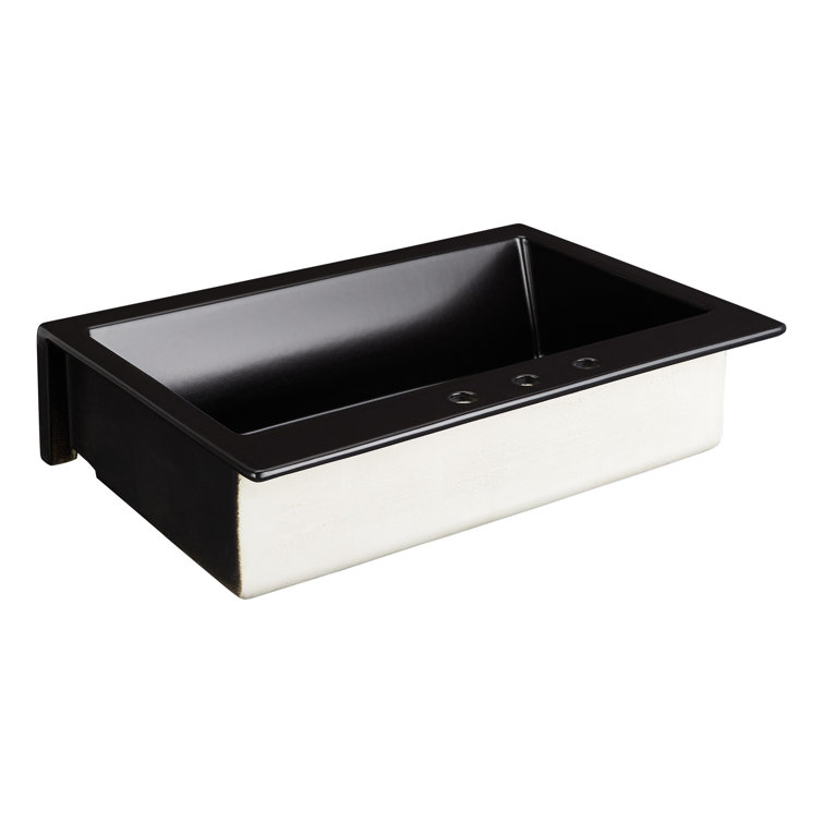 Matte Black Fireclay Rectangular Farmhouse Kitchen Sink