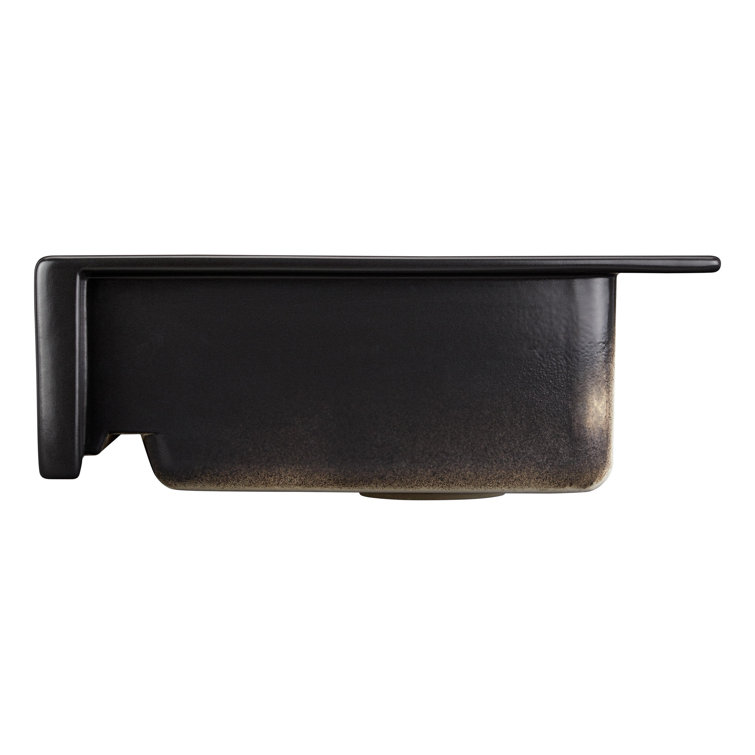 Matte Black Fireclay Rectangular Farmhouse Kitchen Sink