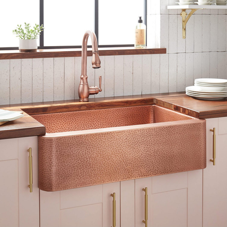 Fiona 30" Copper Farmhouse Apron Front Kitchen Sink