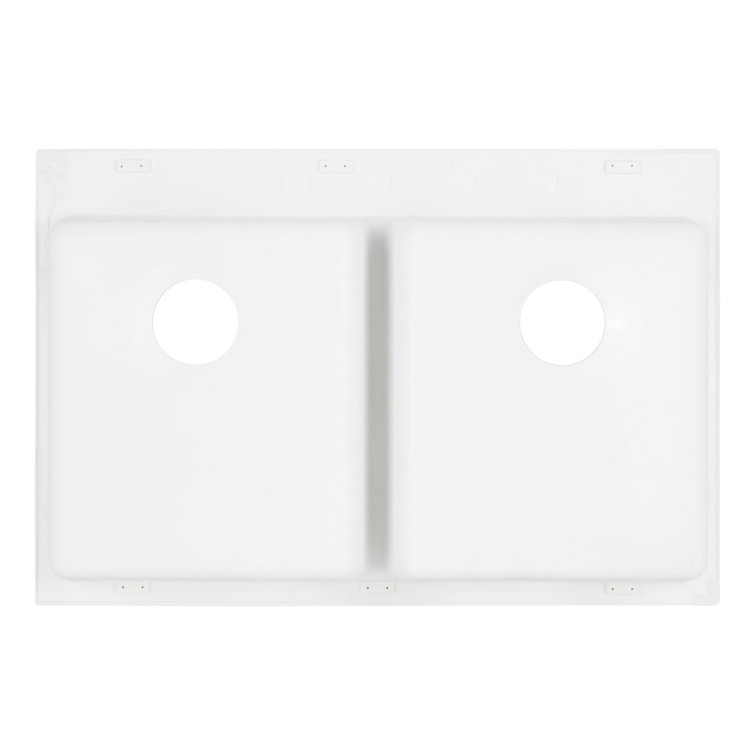 Cloud White Double Basin Granite Composite Drop-In Kitchen Sink