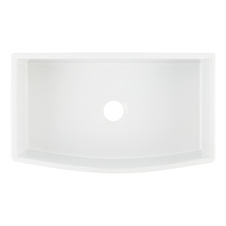 Wenbrook 33" White Fireclay Farmhouse Apron Kitchen Sink