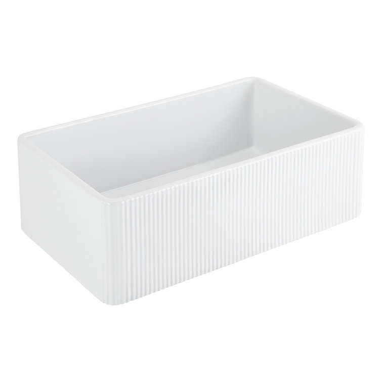 Easley 33" White Fireclay Farmhouse Kitchen Sink