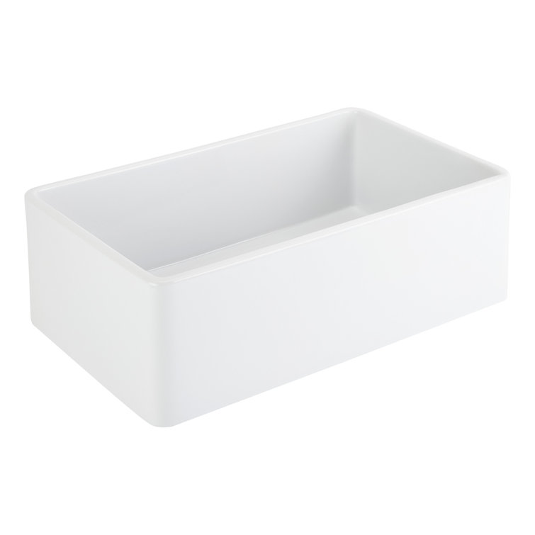 Easley 33" White Fireclay Farmhouse Kitchen Sink
