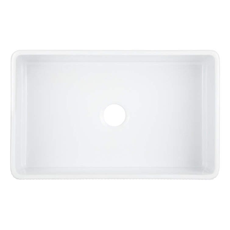 Easley 33" White Fireclay Farmhouse Kitchen Sink