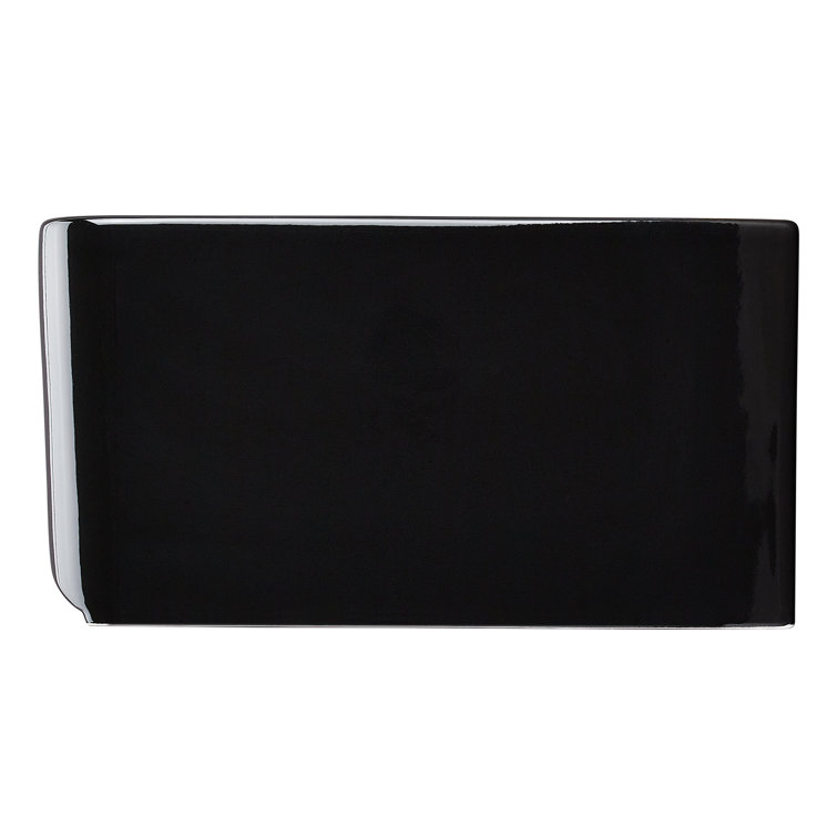 Grigham 33" Gloss Black Fireclay Double Basin Farmhouse Sink
