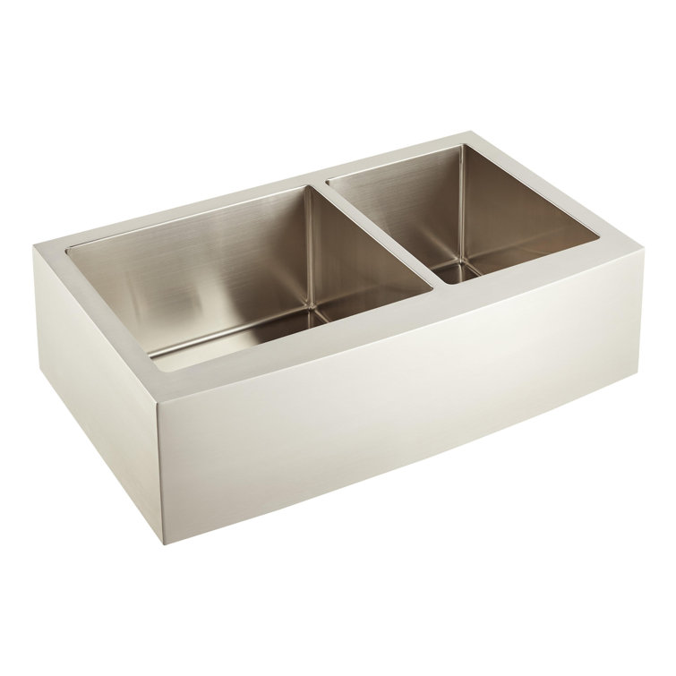 Fournier 36" Stainless Steel Farmhouse Double Basin Kitchen Sink