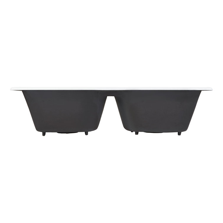 Selkirk 43" White Cast Iron Double Basin Drop-In Sink