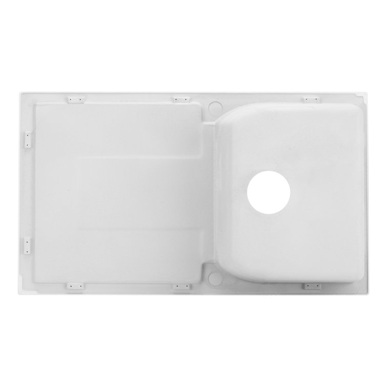 Cloud White Stone Drop-In Kitchen Sink with Drainboard