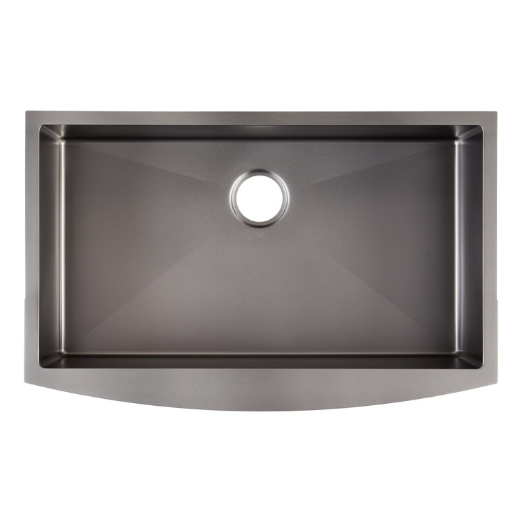 Atlas 33'' Gunmetal Black Stainless Steel Farmhouse Sink