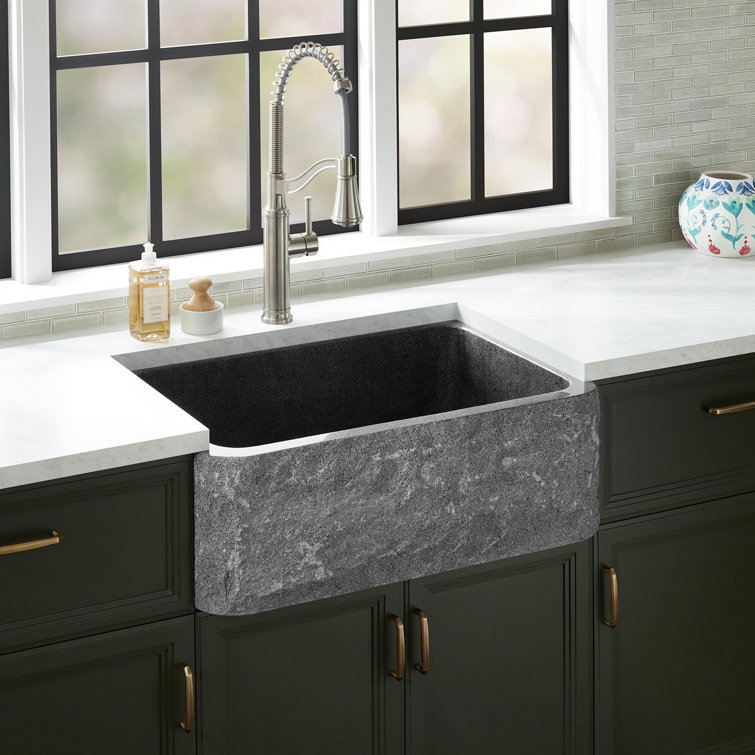 Finbrook 30" Black Stone Farmhouse Kitchen Sink