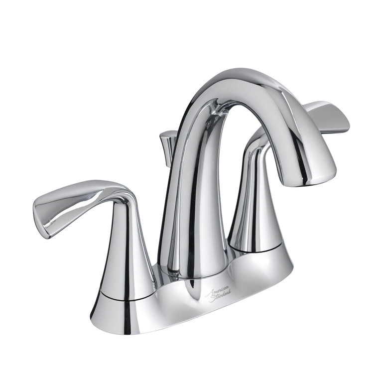 Polished Chrome Double Handle Centerset Bathroom Faucet