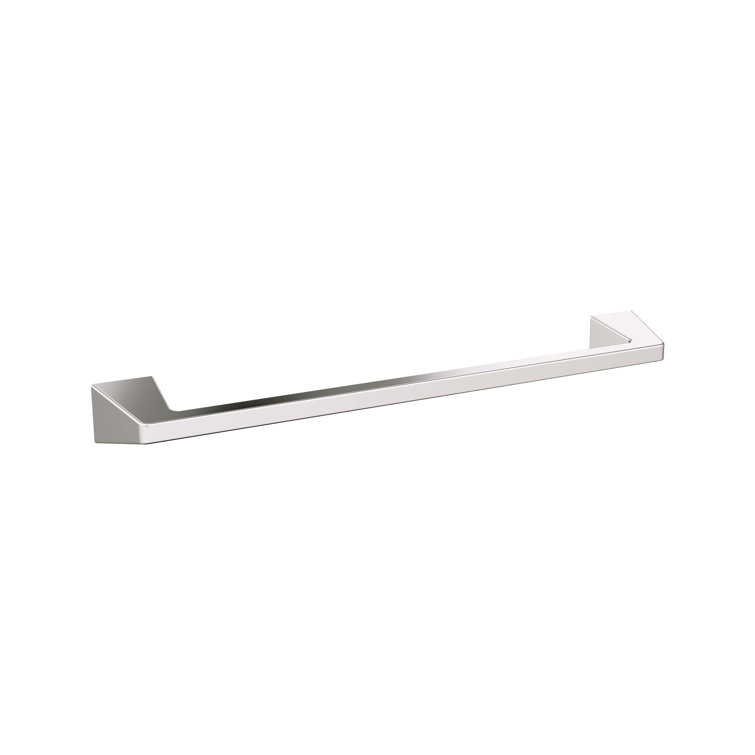 Polished Nickel Wall Mounted Towel Bar with Geometric Design