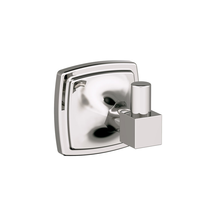 Polished Nickel Single Prong Robe Hook with Square Base