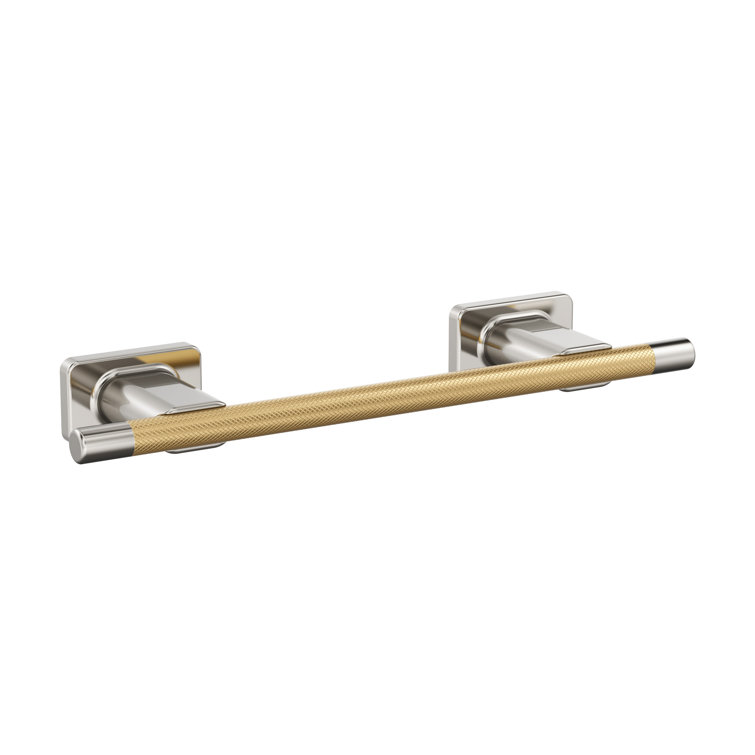 Polished Nickel and Bronze Wall Mounted Towel Bar