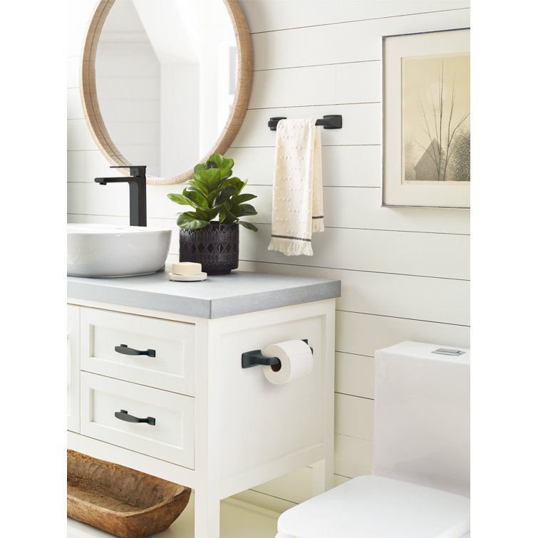 Highland Ridge Matte Black Wall Mounted Towel Bar