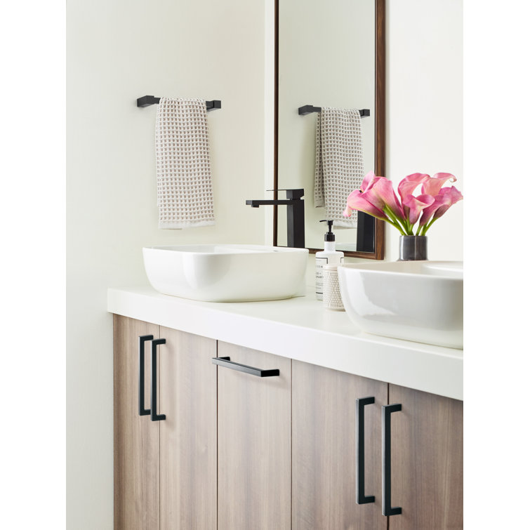 Matte Black Modern Wall Mounted Towel Bar