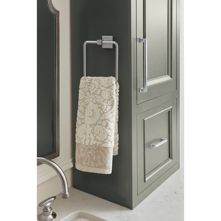 Polished Nickel Wall Mounted Square Towel Ring