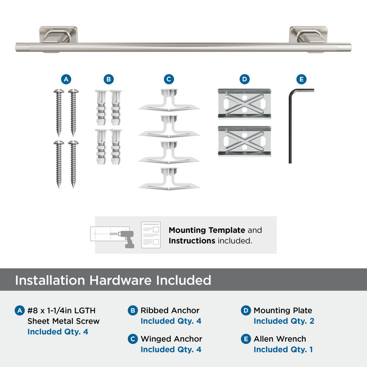 Bronx Brushed Nickel Wall Mounted Towel Bar