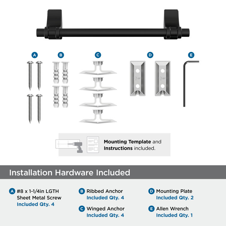 Matte Black Wall Mounted Towel Bar with Simple Lines