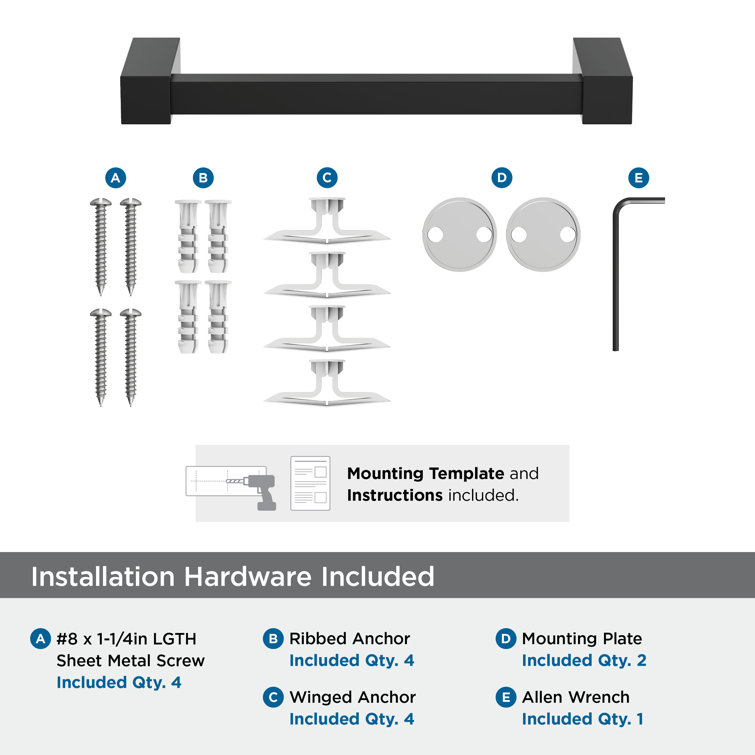 Matte Black Modern Wall Mounted Towel Bar