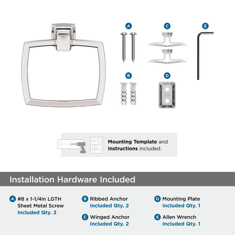 Polished Nickel Wall Mounted Towel Ring