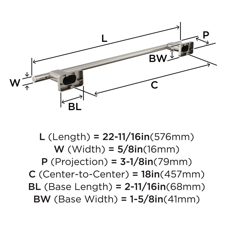 Bronx Brushed Nickel Wall Mounted Towel Bar
