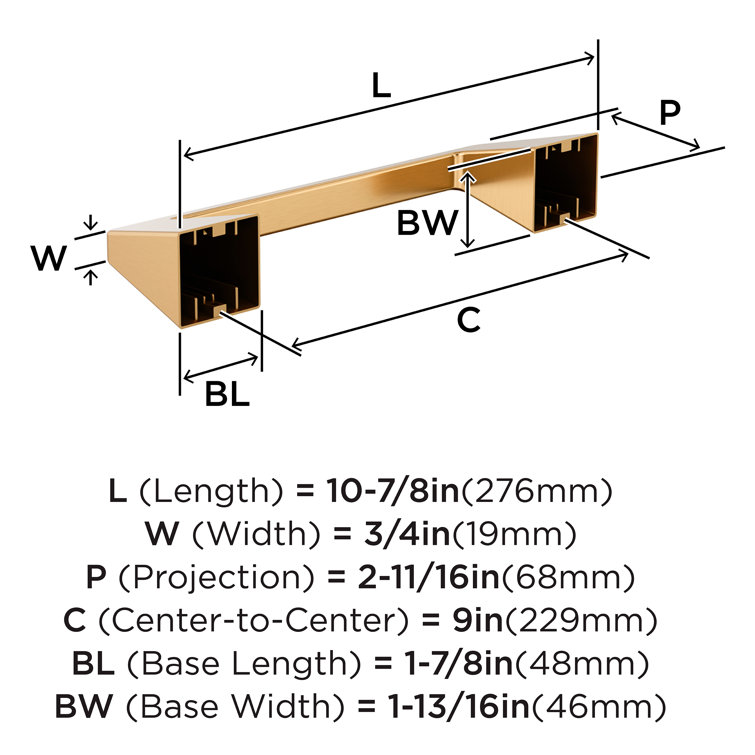 Champagne Bronze 9 inch Wall Mounted Towel Bar