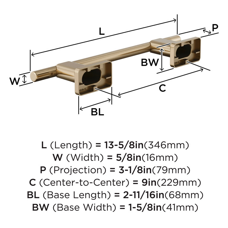 Bronx Brushed Gold Wall Mounted Towel Bar