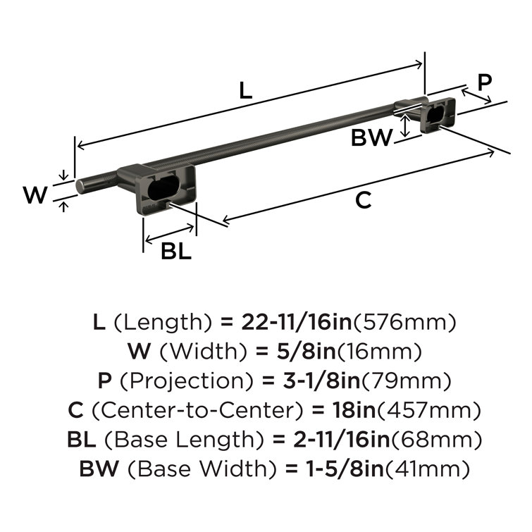 Bronx Gunmetal Wall Mounted 18-inch Industrial Towel Bar