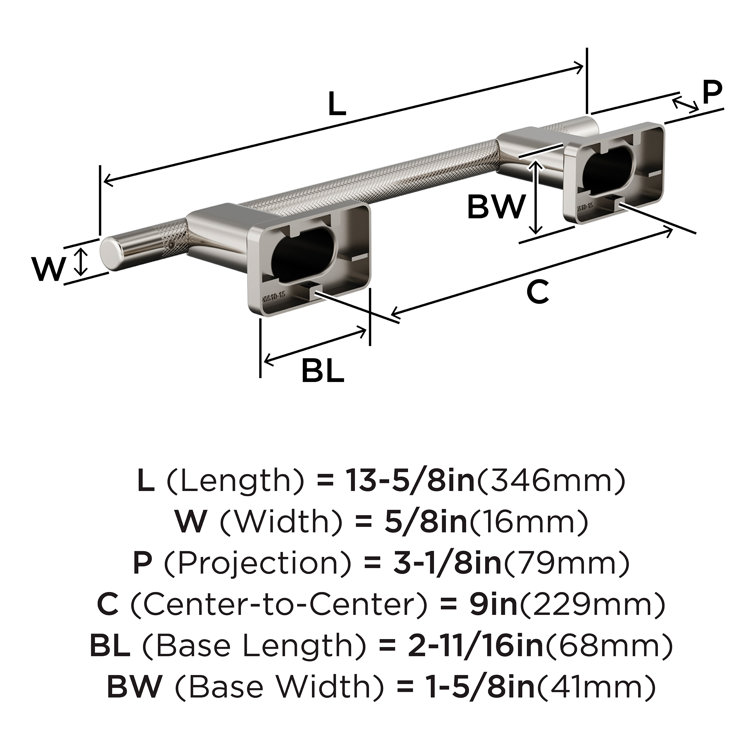 Polished Nickel Wall Mounted Towel Bar