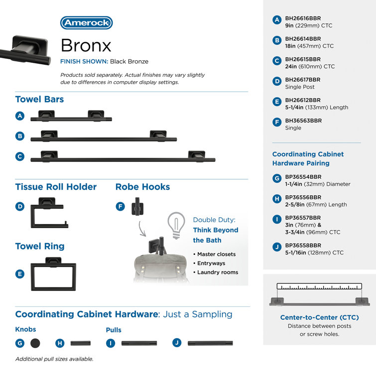 Esquire 18'' Black Bronze Wall Mounted Towel Bar