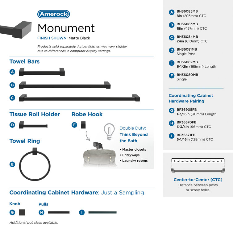 Matte Black Modern Wall Mounted Towel Bar