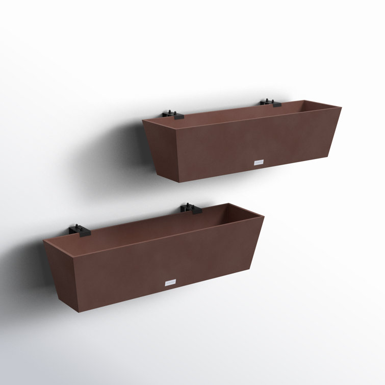 Espresso 36" Recycled Plastic Railing Planter Set of 2