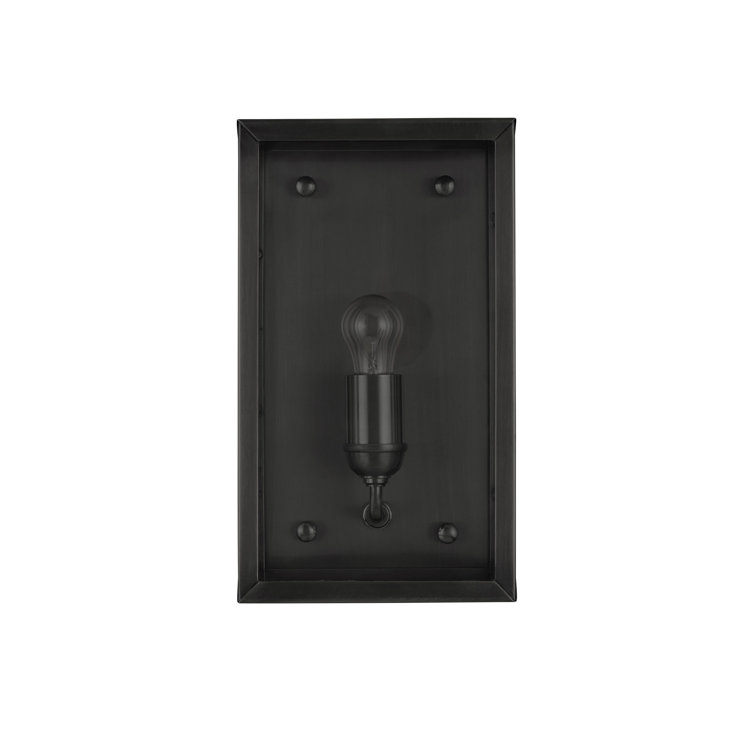 Matte Black Outdoor Wall Sconce with Clear Glass Panels