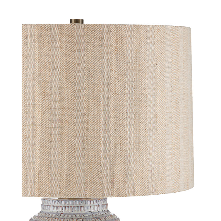 Owen Off-White Ceramic Table Lamp with Linen Shade