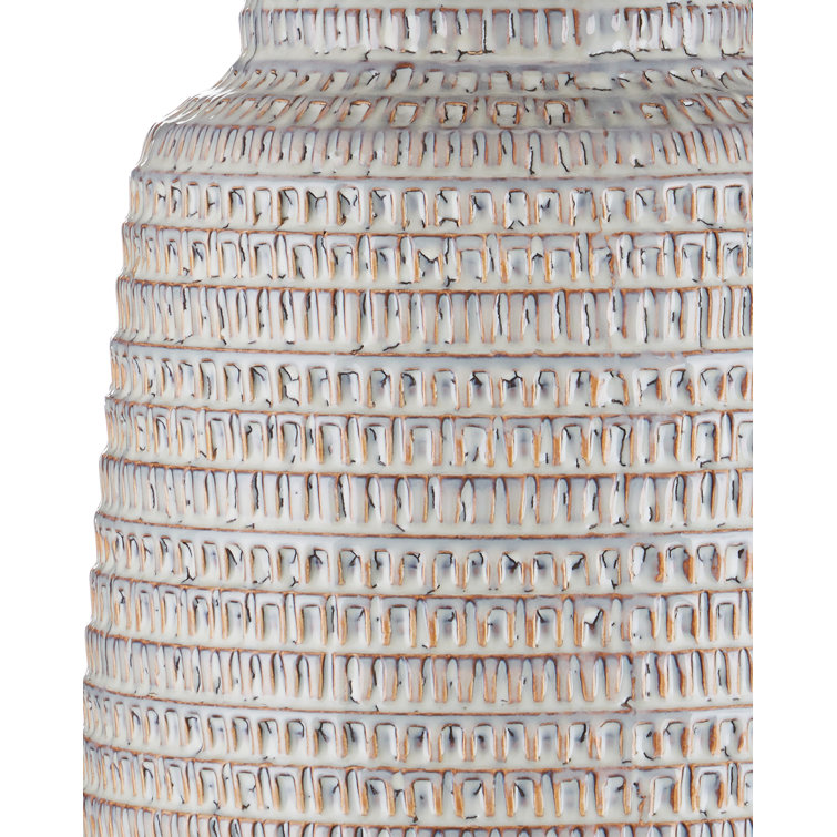 Owen Off-White Ceramic Table Lamp with Linen Shade