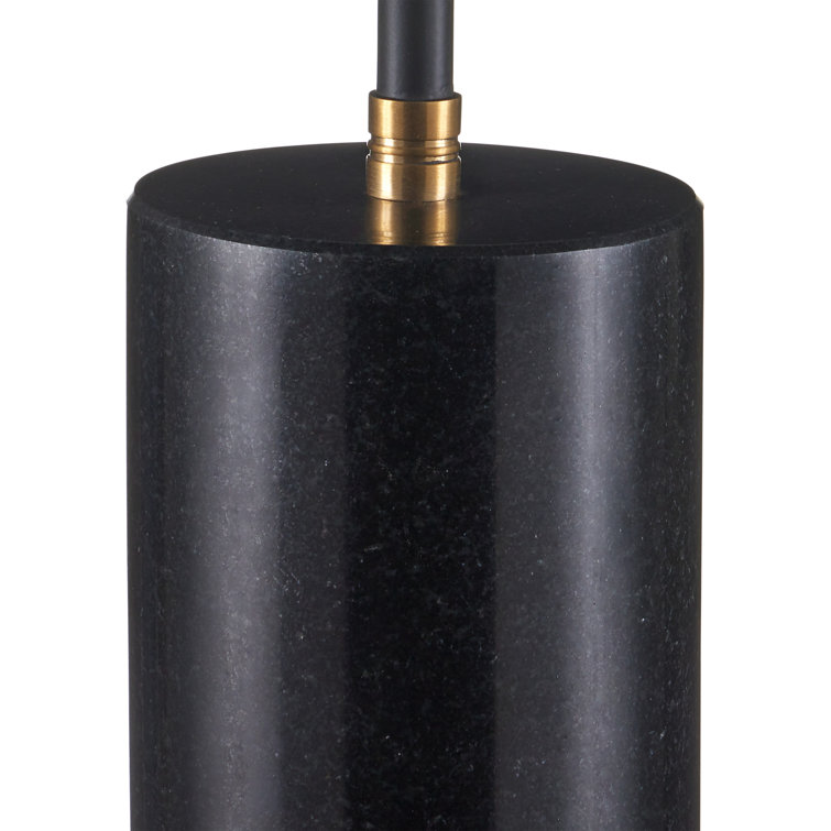 Matte Black and Brass Marble Base Table Lamp