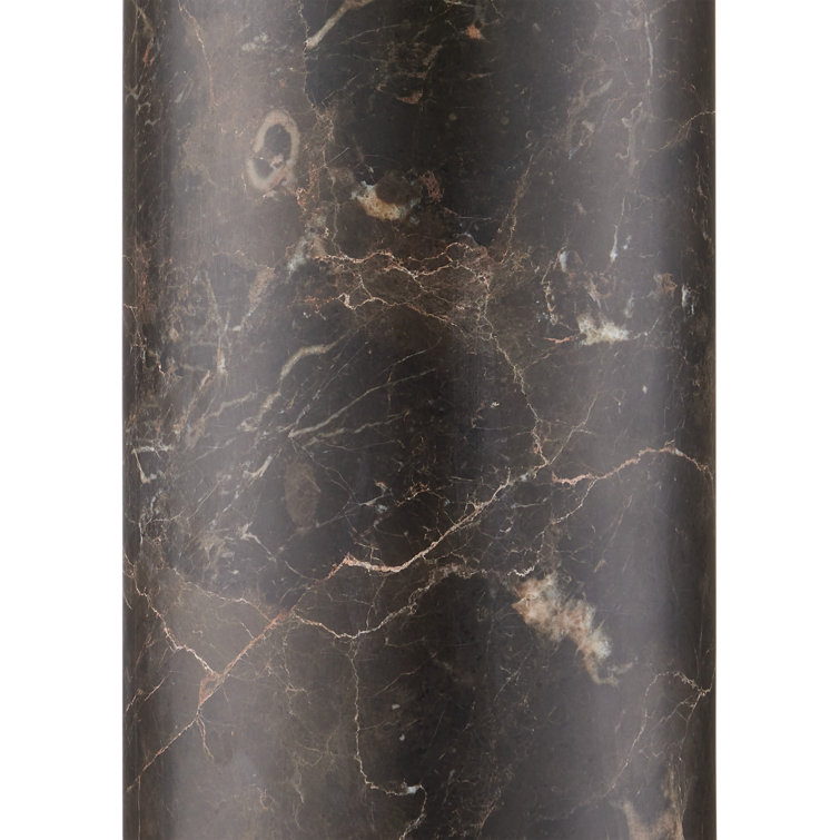 Vespera Coffee Brown Marble Table Lamp with Antique Brass Accents