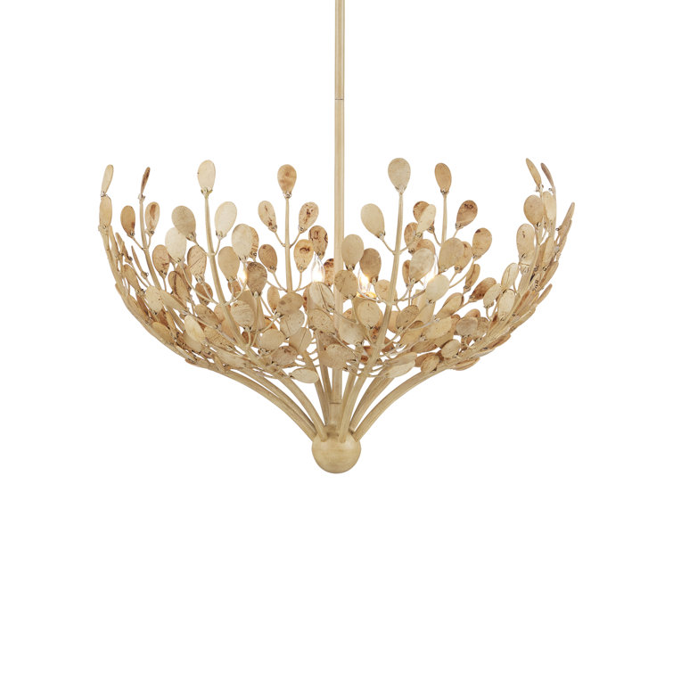 Coco Cream and Natural Coconut Shell 4-Light Chandelier