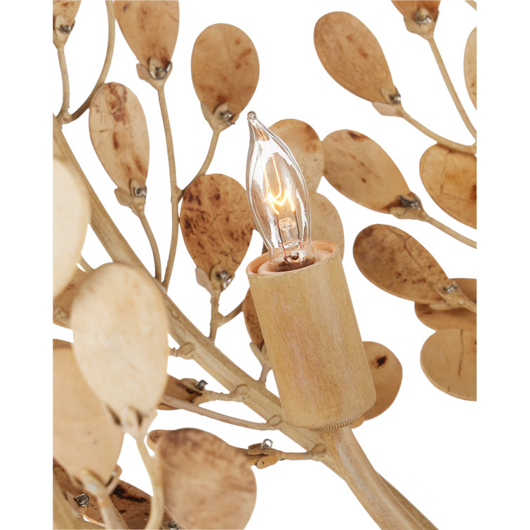 Coco Cream and Natural Coconut Shell 4-Light Chandelier