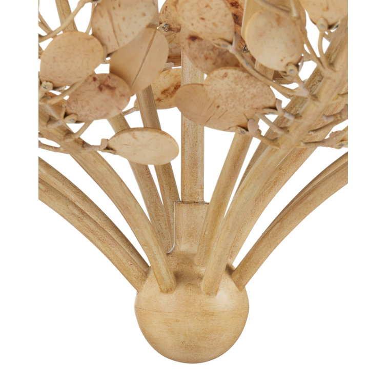 Coco Cream and Natural Coconut Shell 4-Light Chandelier