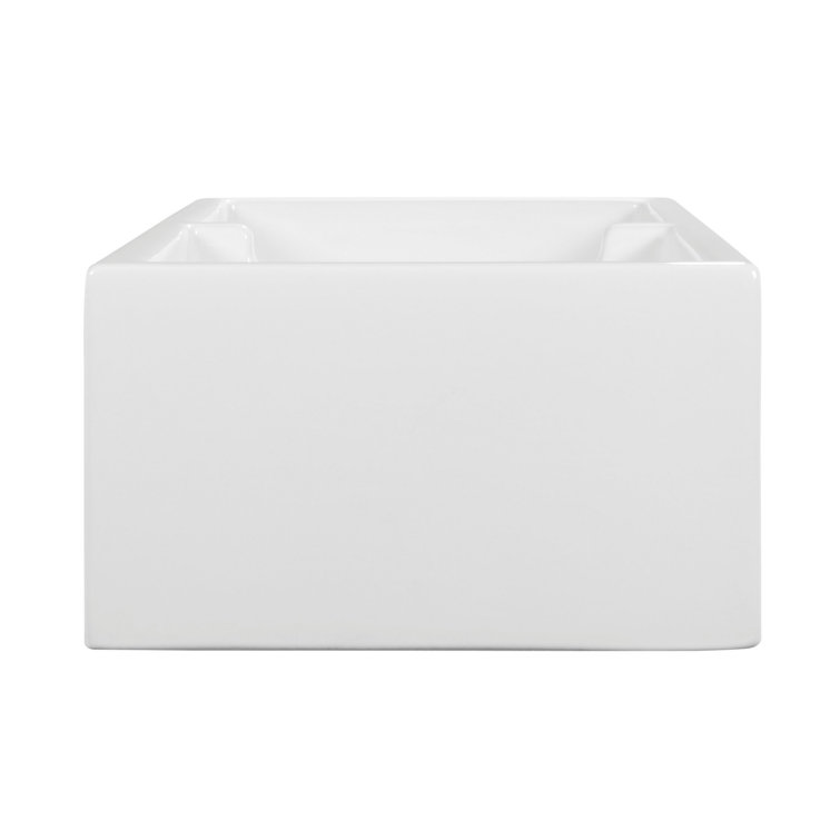 Risinger 39" White Fireclay Double Basin Farmhouse Sink